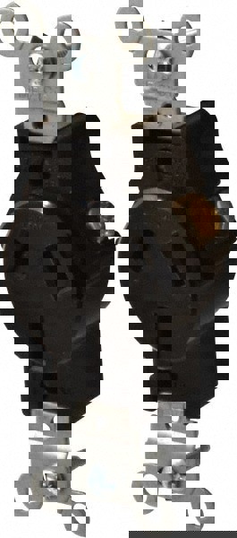 Straight Blade Single Receptacle: NEMA 10-20R, 20 Amps, Ungrounded